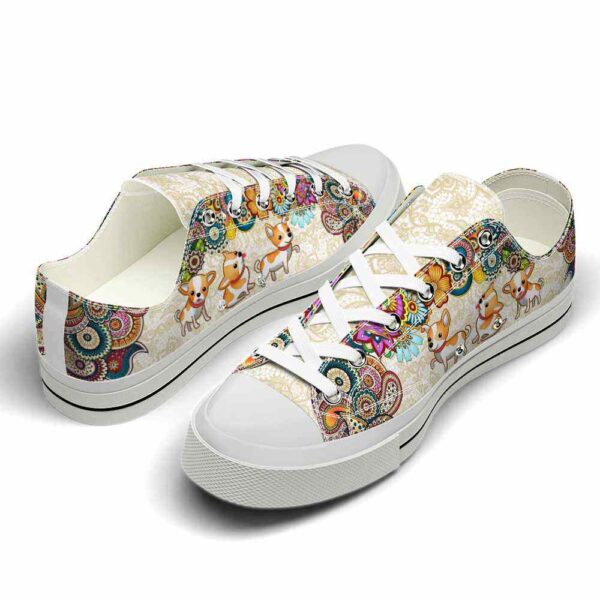 LTS-U-Dog-CP-CHua-220124VY10 @ Chihuahua Colorful Paisle-Chihuahua Colorful Paisley Low Top Shoes