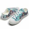 LTS-U-Dog-RTFB-GrDn-220124NA10 @ Great Dane Retro Teal Flower Backgroun-Great Dane Teal Flowers Candy Low Top Shoes