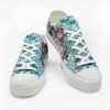 LTS-U-Dog-RTFB-GrDn-220124NA10 @ Great Dane Retro Teal Flower Backgroun-Great Dane Teal Flowers Candy Low Top Shoes
