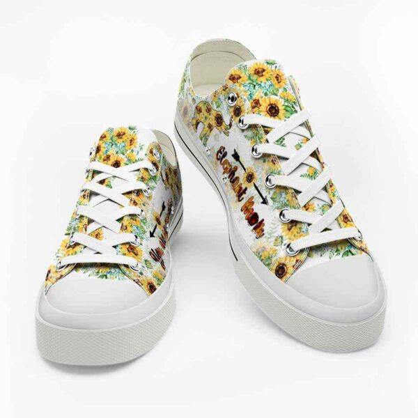 LTS-U-Ani-SM-Elph-220124NA10 @ Elephant Sunflower Mo-Elephant Sunflower You Are My Sunshine Low Top Shoes