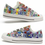 LTS-U-Job-FGTT-4Tcer-220124NA10 @ Fourth Grade Team TL-4Th Grade Teacher Live Love Inspire License Plate Low Top Shoes