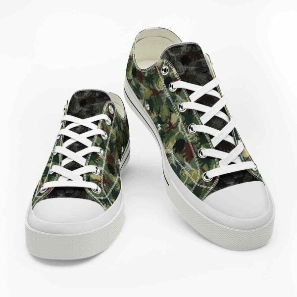 LTS-U-Ani-GC-Dino-220124NA10 @ Dinosaur Green Camou-Dinosaur Green Camouflage Pattern Low Top Shoes