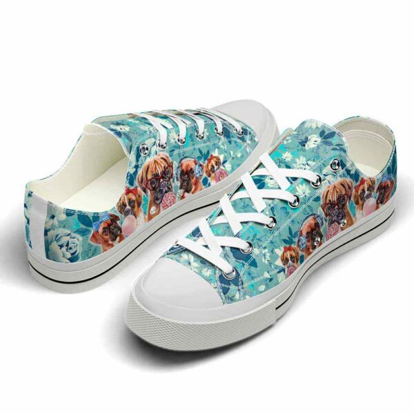 LTS-U-Dog-BF-Boxer-220124VY10 @ Boxer Blue Flower-Boxer Candy Flower Low Top Shoes