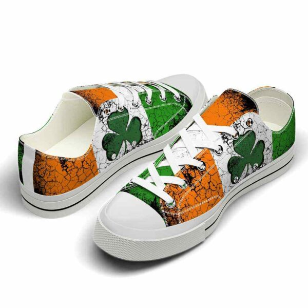 LTS-U-Ctry-SC-Irsh-220124VY10 @ Irish Sharmrock Cracke-Irish Ireland Flag Cracked Low Top Shoes