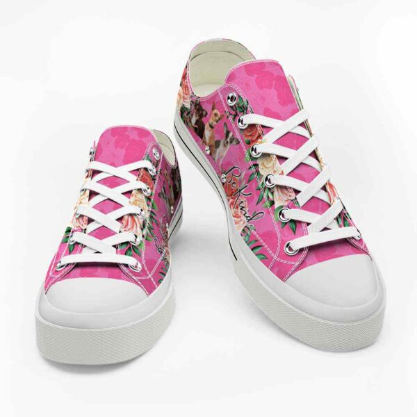 LTS-U-Dog-BK-CHua-220124VY10 @ Chihuahua Be Kin-Chihuahua Flowers Be Kind Low Top Shoes