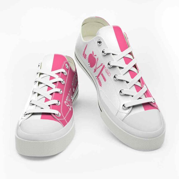 LTS-U-Job-SP-Csl-220124VY10 @ Counselor School Pin-School Counselor Love Pink White Low Top Shoes