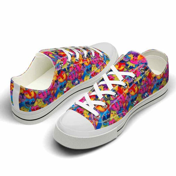 LTS-U-Ani-AP-Cat-220124VY10 @ Cat Art Patter-Cat Art Pattern Low Top Shoes