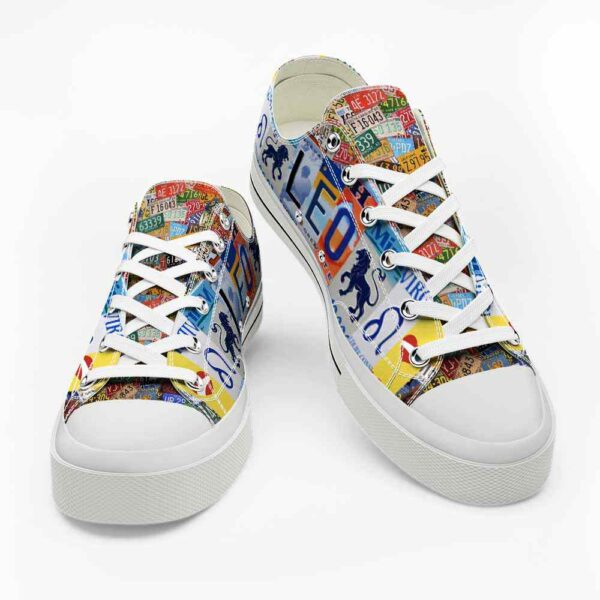 LTS-U-Age-ZSP-Leo-220124NA10 @ Leo Zodiac Sign Plat-Leo License Plate Low Top Shoes