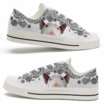 LTS-U-Dog-MBW-BulTer-220124VY10 @ Bull Terrier Mandala Black Whit-Bull Terrier Black White Mandala Low Top Shoes