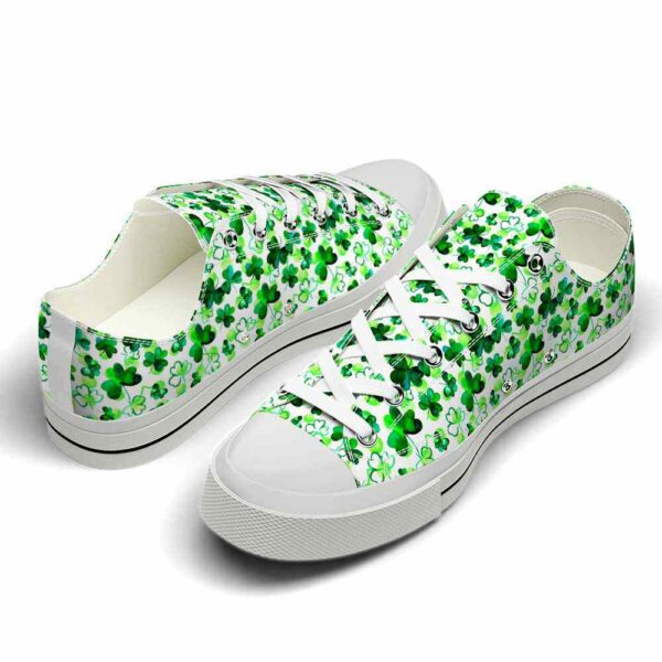 LTS-U-Ctry-SP-Irsh-220124VY10 @ Irish Sharmrock Patter-Irish Green Clover Pattern Low Top Shoes