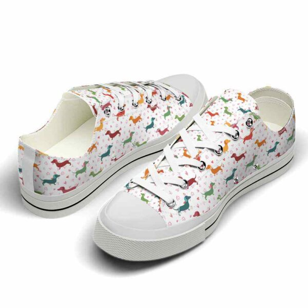 LTS-U-Dog-PC-Dach-220124NA10 @ Dachshund Pattern Colorfu-Dachshund Colorful Pattern Low Top Shoes