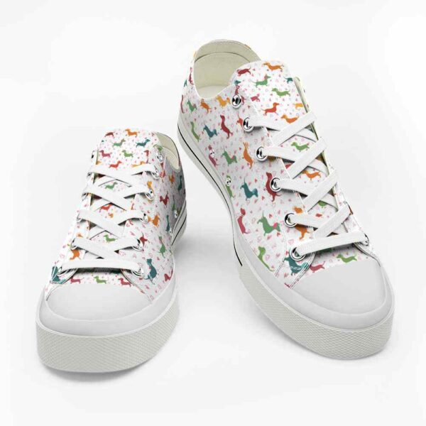 LTS-U-Dog-PC-Dach-220124NA10 @ Dachshund Pattern Colorfu-Dachshund Colorful Pattern Low Top Shoes