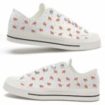 LTS-U-Dog-HP-Bdog-220124VY10 @ Bulldog Heart Patter-Bulldog Heart Love Pattern Low Top Shoes