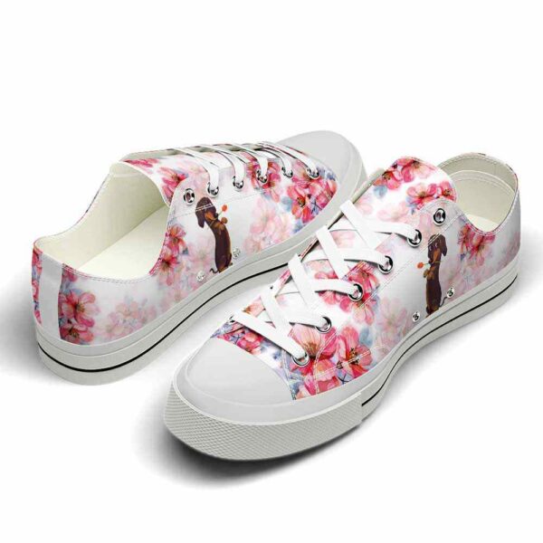 LTS-U-Dog-FW-Dach-220124VY10 @ Dachshund Flowers Watercolo-Dachshund Flowers Watercolor Low Top Shoes