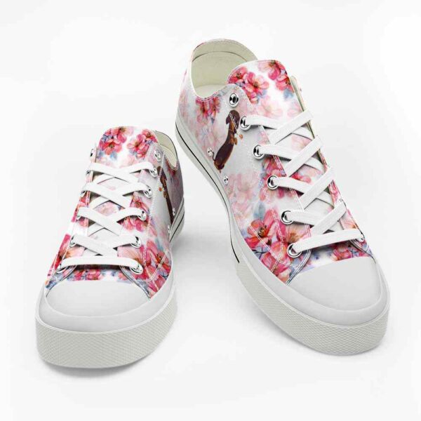 LTS-U-Dog-FW-Dach-220124VY10 @ Dachshund Flowers Watercolo-Dachshund Flowers Watercolor Low Top Shoes