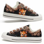 LTS-U-Ani-CM-Fox-220124NA10 @ Fox Cute Mandal-Fox Cute Mandala Pattern Low Top Shoes