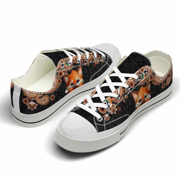 LTS-U-Ani-CM-Fox-220124NA10 @ Fox Cute Mandal-Fox Cute Mandala Pattern Low Top Shoes