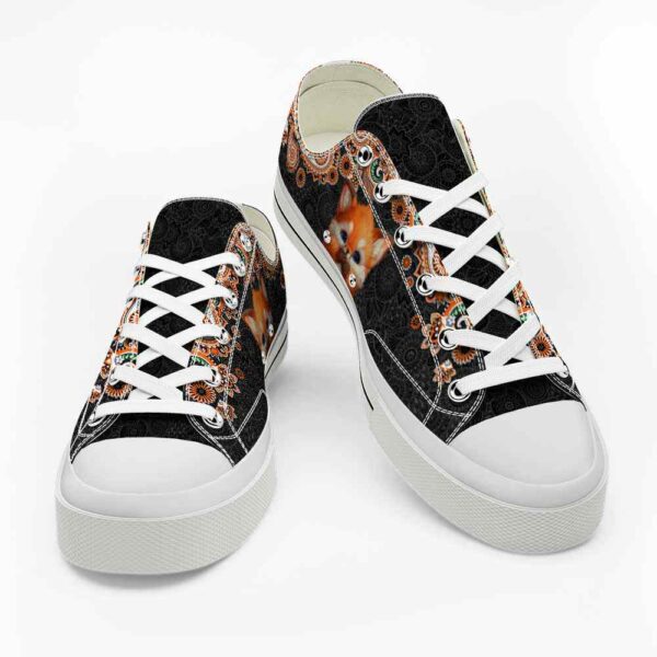 LTS-U-Ani-CM-Fox-220124NA10 @ Fox Cute Mandal-Fox Cute Mandala Pattern Low Top Shoes
