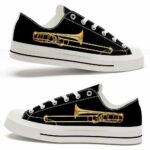 LTS-U-Hobb-BB-Tbne-220124NA10 @ Trombone Black B-Trombone Black Background Low Top Shoes