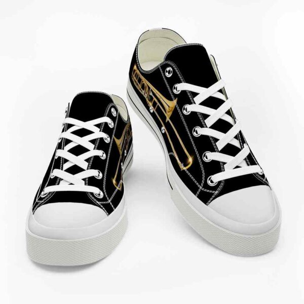LTS-U-Hobb-BB-Tbne-220124NA10 @ Trombone Black B-Trombone Black Background Low Top Shoes