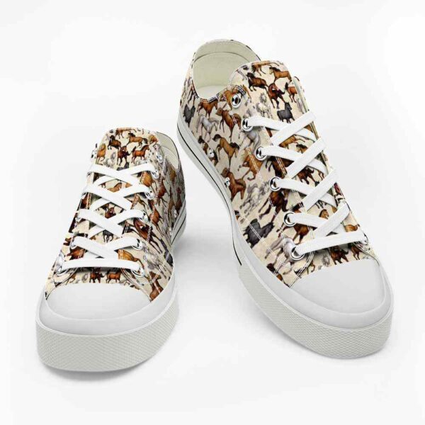 LTS-U-Ani-VP-Hrse-220124VY10 @ Horse Vintage Patter-Horse Pattern Vintage Low Top Shoes