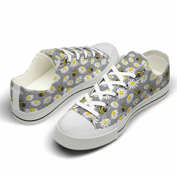 LTS-U-Ani-DP-Bee-220124VY10 @ Bee Daisy Patter-Bee Daisy Pattern Low Top Shoes