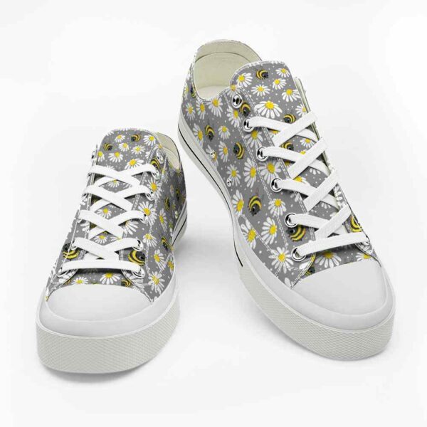 LTS-U-Ani-DP-Bee-220124VY10 @ Bee Daisy Patter-Bee Daisy Pattern Low Top Shoes