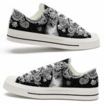 LTS-U-Ani-MBW-Fox-220124VY10 @ Fox Mandala Black Whit-Fox Black White Mandala Low Top Shoes
