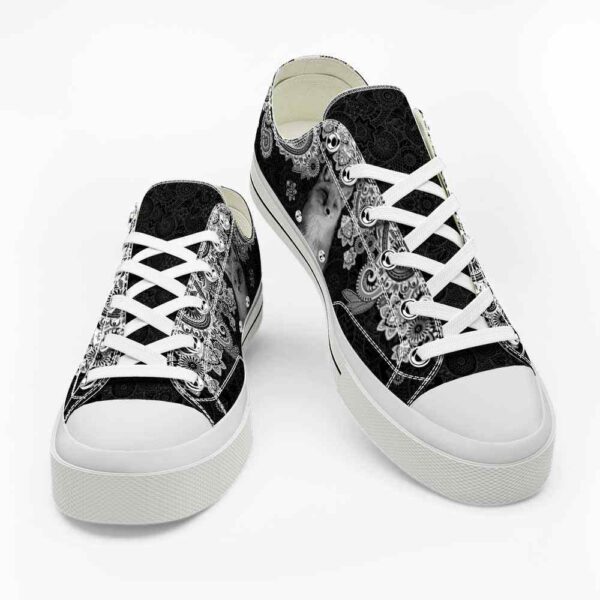 LTS-U-Ani-MBW-Fox-220124VY10 @ Fox Mandala Black Whit-Fox Black White Mandala Low Top Shoes