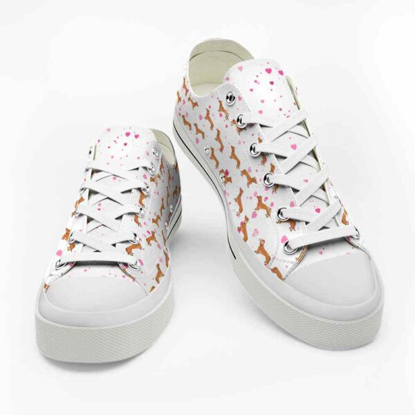 LTS-U-Dog-PA-Dach-220124VY10 @ Dachshund Patttern Anima-Dachshund Heart Love Pattern Low Top Shoes