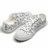LTS-U-Ani-FB-Cow-220124VY10 @ Cow Floral B-Cow Black White Floral Pattern Low Top Shoes
