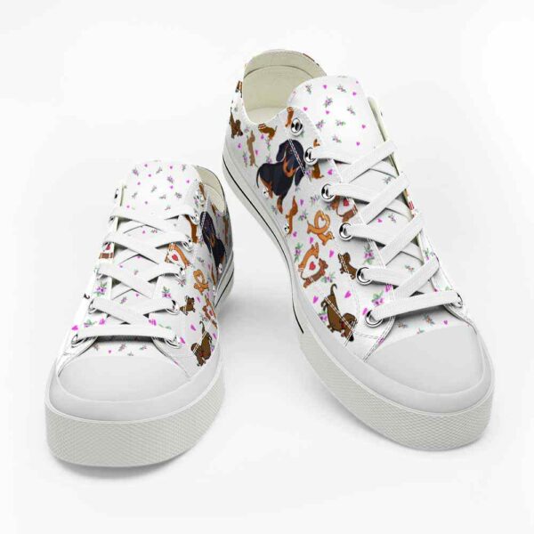 LTS-U-Dog-HP-Dach-220124VY10 @ Dachshund Heart Patter-Dachshund Heart Love Pattern Low Top Shoes