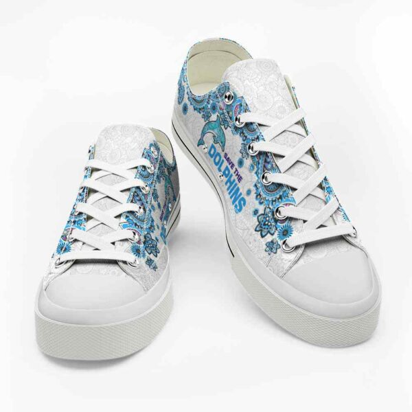 LTS-U-Ani-SAM-Dolp-220124VY10 @ Dolphin Save Animal Mandal-Dolphin Mandala Save The Dolphins Low Top Shoes