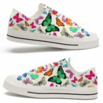 LTS-U-Ani-CP-Butter-220124NA10 @ Butterfly Colorful Patter-Butterfly Colorful Pattern Low Top Shoes