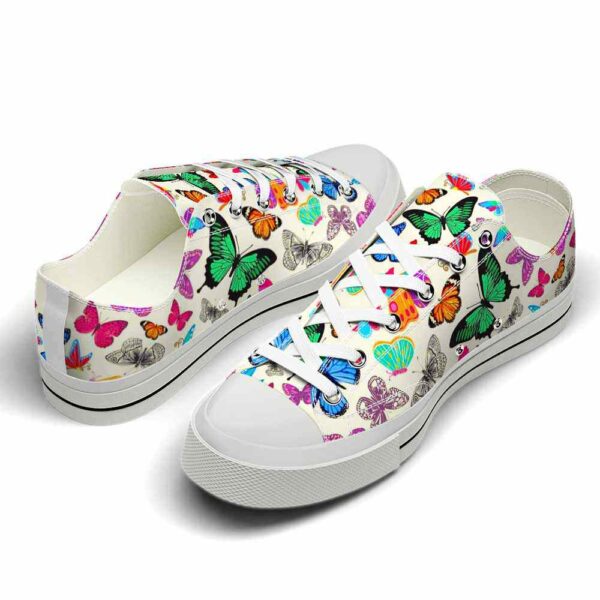 LTS-U-Ani-CP-Butter-220124NA10 @ Butterfly Colorful Patter-Butterfly Colorful Pattern Low Top Shoes