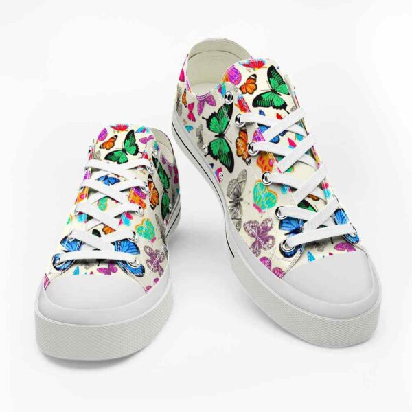 LTS-U-Ani-CP-Butter-220124NA10 @ Butterfly Colorful Patter-Butterfly Colorful Pattern Low Top Shoes