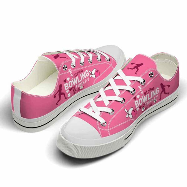 LTS-U-Hobb-TP-Bwl-220124VY10 @ Bowling Typo Pin-Bowling Pink Typography Low Top Shoes