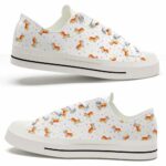 LTS-U-Dog-HP-Corgi-220124VY10 @ Corgi Heart Patter-Corgi Heart Love Pattern Low Top Shoes