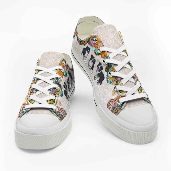 LTS-U-Dog-MF-Clie-220124VY10 @ Collie Mandala Flower-Collie Colorful Flowers Mandala Low Top Shoes