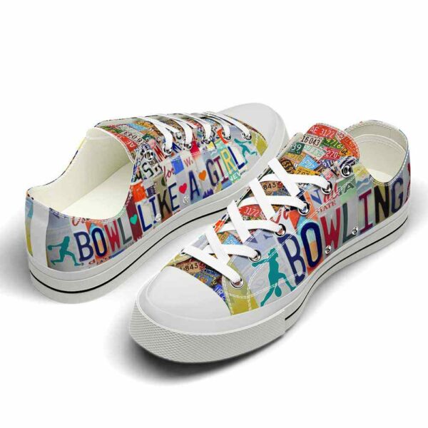 LTS-U-Hobb-LAGL-Bwl-220124NA10 @ Bowling Like a Girl License Plat-Bowling Bowling Like A Girl License Plate Low Top Shoes