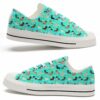 LTS-U-Dog-TFPG-Dach-220124NA10 @ Dachshund Teal Flower Pattern Grou-Dachshund Teal Flower Pattern Low Top Shoes