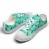 LTS-U-Dog-TFPG-Dach-220124NA10 @ Dachshund Teal Flower Pattern Grou-Dachshund Teal Flower Pattern Low Top Shoes