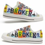 LTS-U-Job-LP-Bker-220124NA10 @ Broker License Plat-Broker License Plate Low Top Shoes