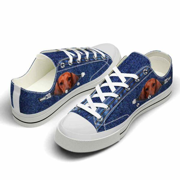 LTS-U-Dog-JZ-Dach-220124NA10 @ Dachshund Jean Zi-Dachshund Zipper Jeans Low Top Shoes
