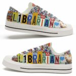 LTS-U-Job-LP-T11-220124NA10 @ Librarian License Plat-Librarian License Plate Low Top Shoes