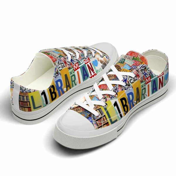 LTS-U-Job-LP-T11-220124NA10 @ Librarian License Plat-Librarian License Plate Low Top Shoes