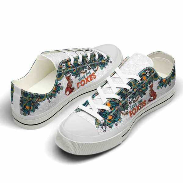 LTS-U-Ani-STA-Fox-220124VY10 @ Fox Save The Anima-Fox Paisley Save The Foxes Low Top Shoes