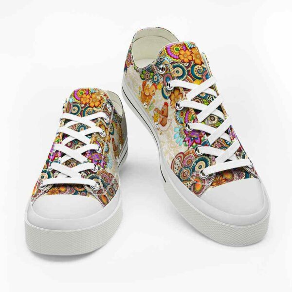 LTS-U-Ani-M-Cikn-220124NA10 @ Chicken Mandal-Chicken Colorful Mandala Low Top Shoes