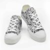 LTS-U-Dog-DBW-Dog-220124VY10 @ Dog Doddle Black Whit-Dog Black White Doodle Pattern Low Top Shoes