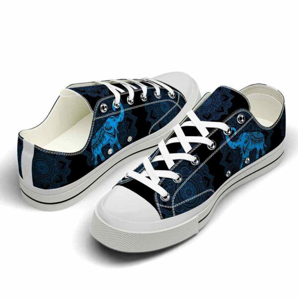 LTS-U-Ani-BM-Elph-220124VY10 @ Elephant Blue Mandal-Elephant Blue Mandala Low Top Shoes
